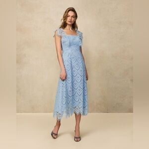 NEW Pearl by Lela Rose Lace Midi Dress